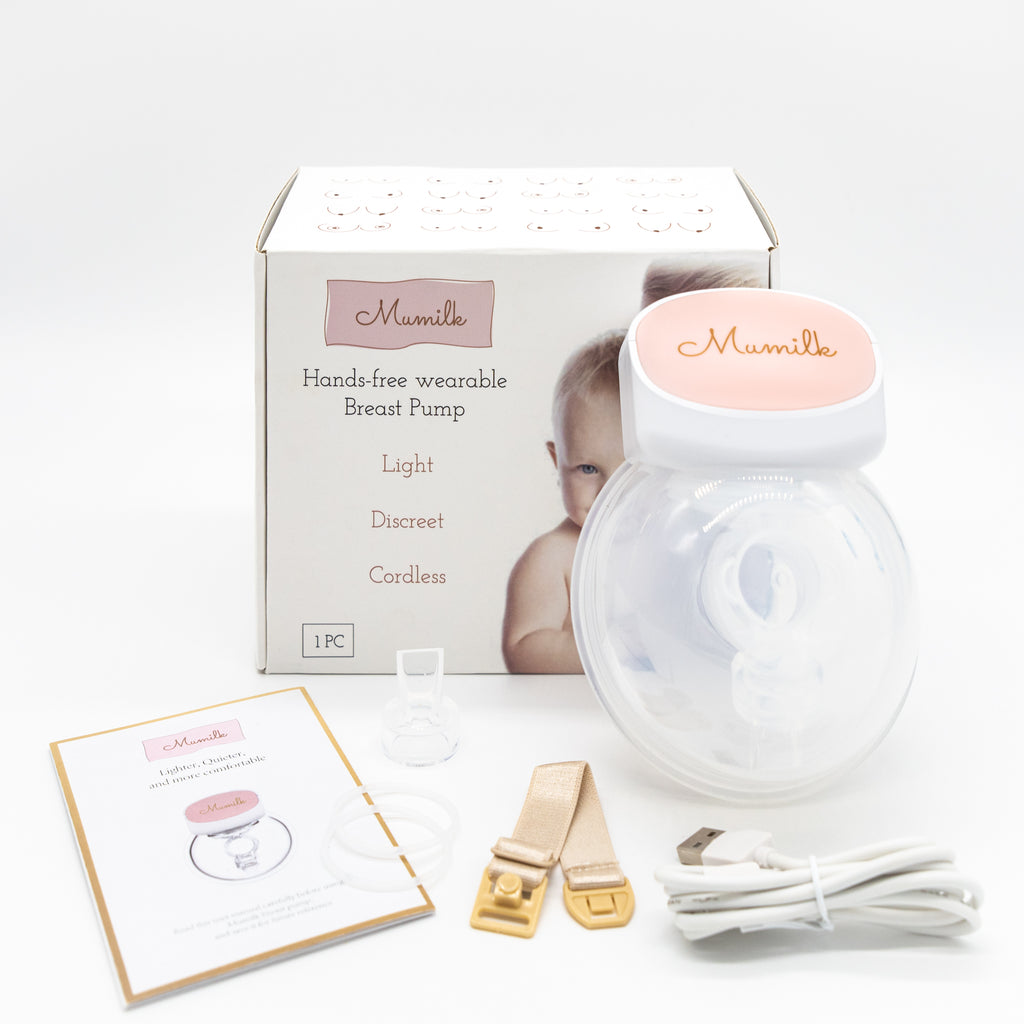 mumilk portable breast pump with box and parts