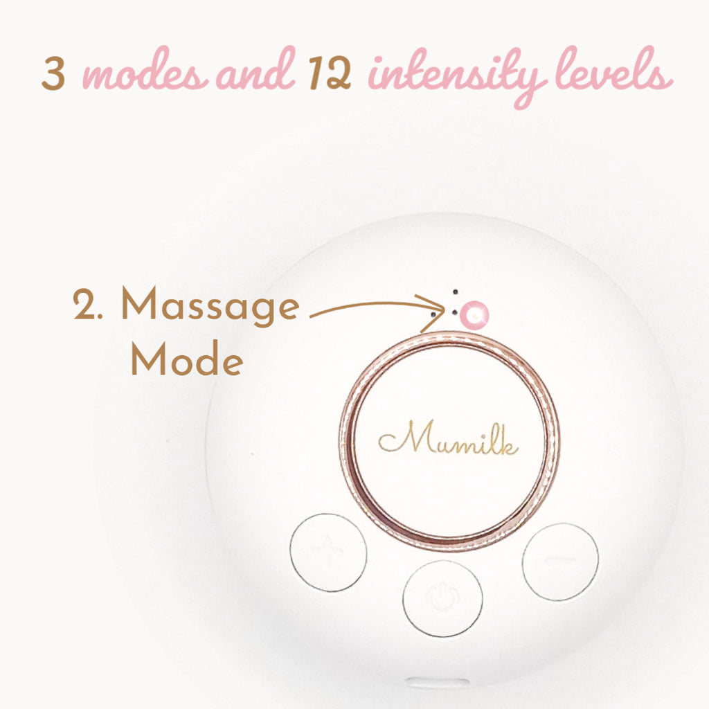 mumilk pro breast pump in massage mode